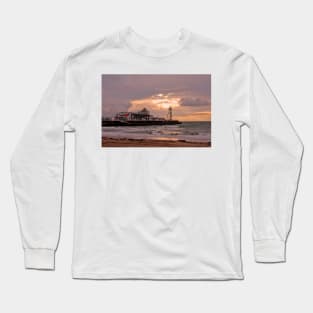 Bournemouth Pier And Beach Dorset England Long Sleeve T-Shirt